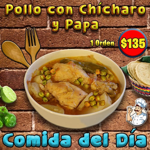 Pollo con Chicharo y Papa 135