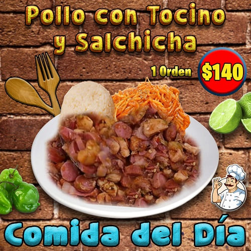 Pollo con Tocino y Salchicha